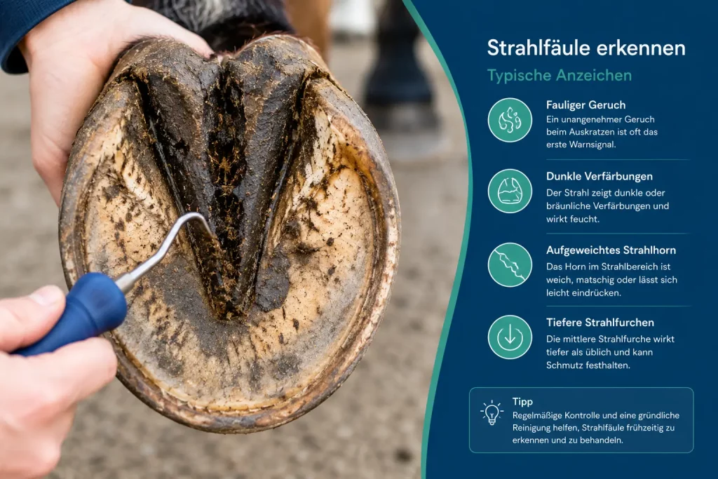 Strahlfäule beim Pferd
Strahlfäule erkennen